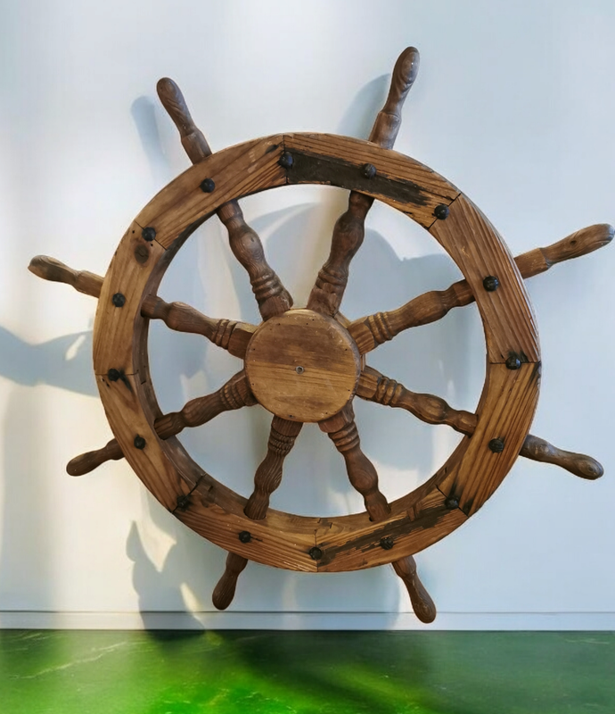 Maritimes Steuerrad Eiche Holz Antik handgefertigt Vintage Deko Wanddeko