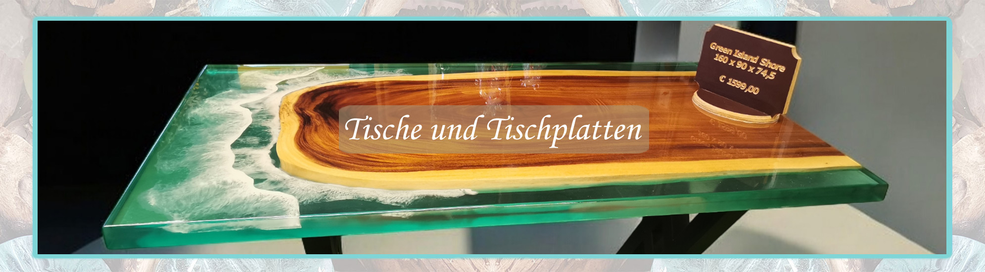 Tische und Tischplatten aus Holz und Epoxidharz