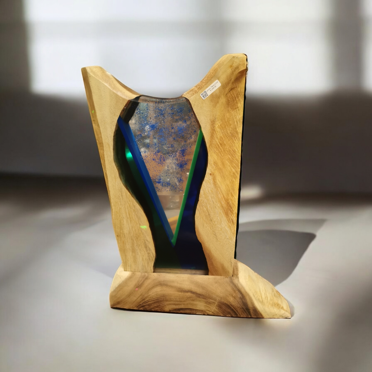Handgemachte Epoxidharzlampe "Bunt"