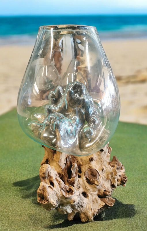 Glas Wurzel - Glas auf Baumwurzel 15 ca.75cm hoch