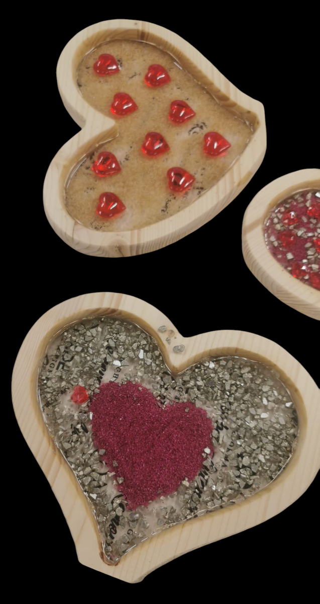 Epoxidharzherzen für z.b. Valentinstag verschiedene Arten