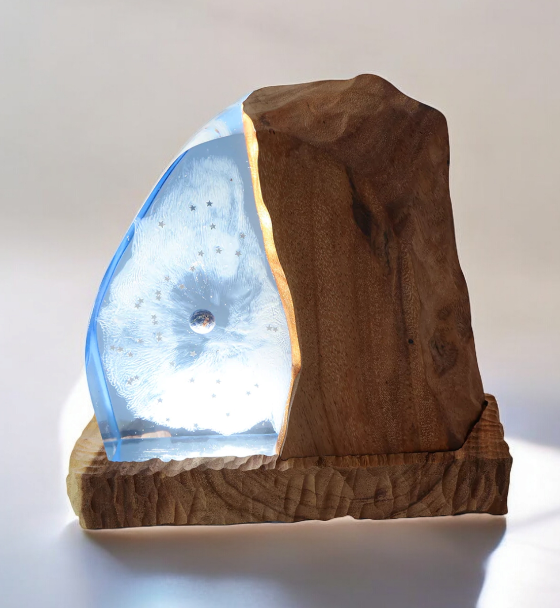 Handgemachte Epoxidharzlampe "Planeten"