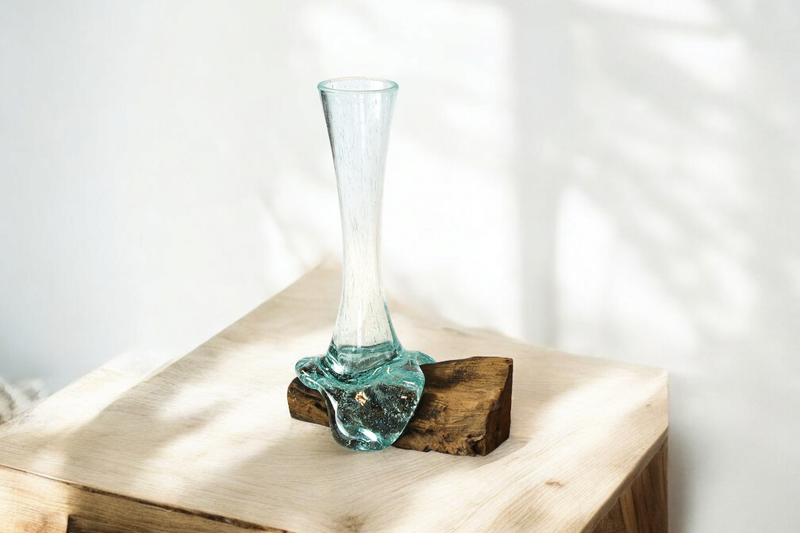 Glas Wurzel - Glas auf Baumwurzel Blumen Vase auf Wurzel 22 ca. 30cm