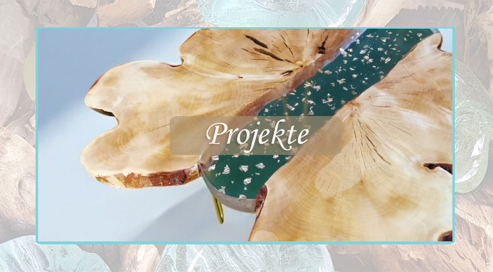 Fertiggestellte Projekte aus Holz, Metall, Glas und Epoxidharz